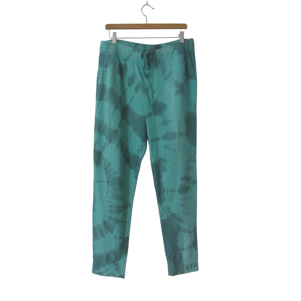 Chicos Zenergy Tie Dye Jogger Pant Astro Green 2 / 12 Drawstring Pima Cotton